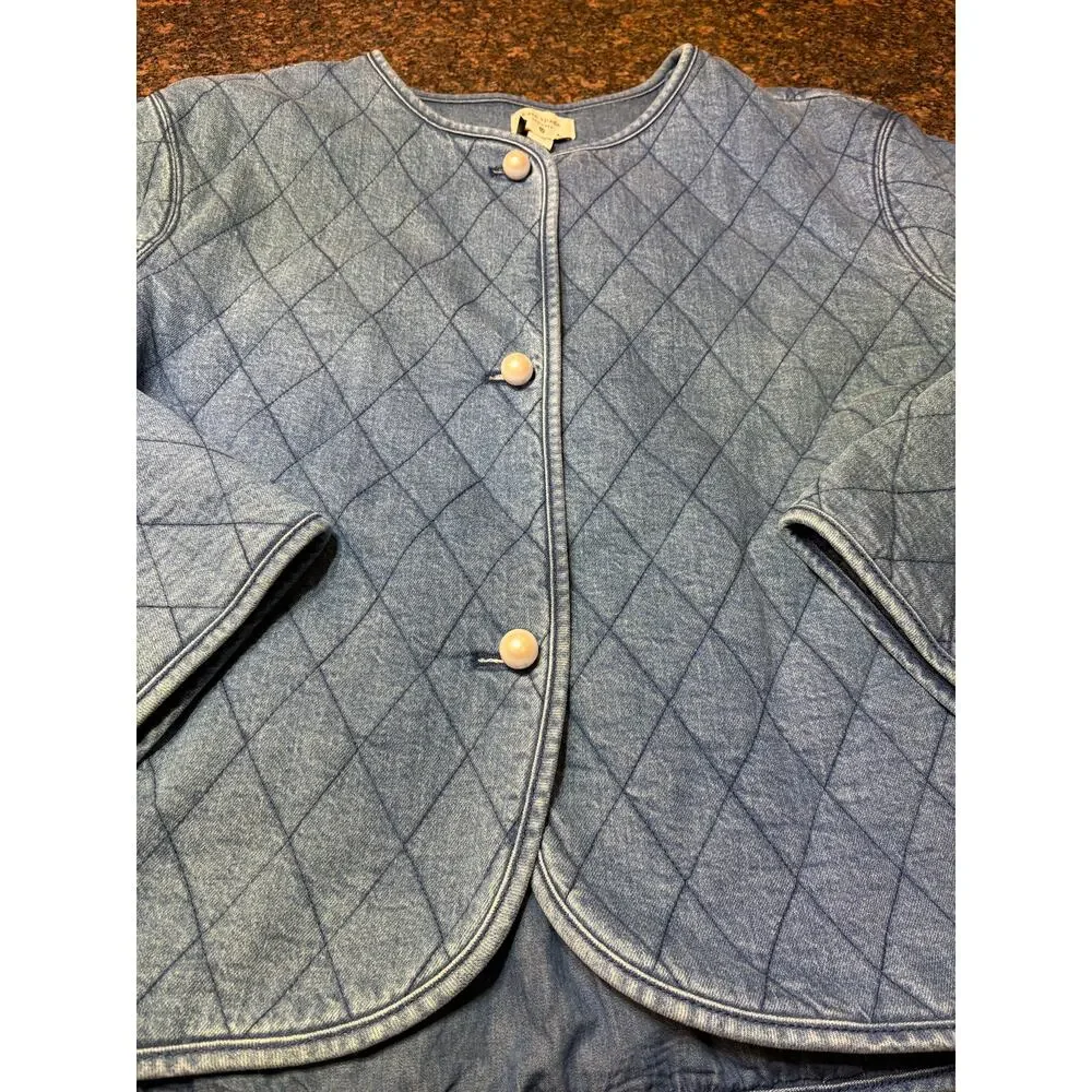 Kate Spade x Target Quilted Denim Jacket w Pearl Buttons Size 1X NWT - Picture 4 of 14